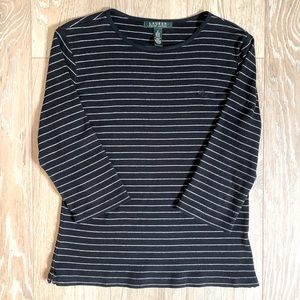 Ralph Lauren Striped 3/4 Sleeve T Shirt